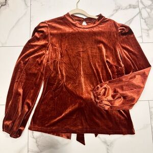 VICI velvet backless blouse